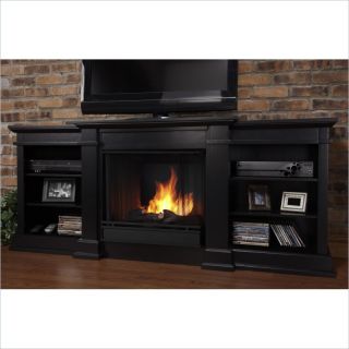 Real Flame Fresno Indoor Gel TV Stand Fireplace in Black   G1200 B