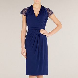Alexon Navy Lace Sleeve Jersey Dress