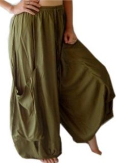 OLIVE PANTS GAUCHOS   FITS   S M L   S300 LOTUSTRADERS World Apparel Clothing