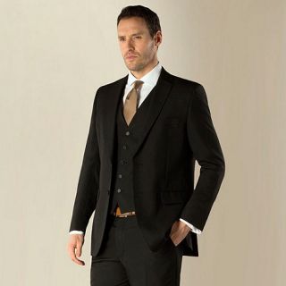 Thomas Nash Black plain weave regular fit 2 button jacket
