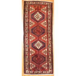 Hand knotted Persian Hamadan Red/ Ivory Wool Rug (3'6 x 8'9) Runner Rugs