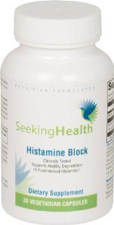 Histamine Block  Provides 20,000 HDU of Diamine Oxidase with Ascorbic Vitamin C  Supports Healthy Degradation of Food Derived Histamine  30 Easy To Swallow Vegetarian Capsules  Non GMO  Physician Formulated  Seeking Health Health & Personal Care