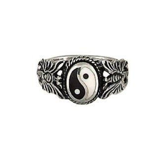 Sterling Silver Yin Yang w/ Butterflies Ring Women's Men's Jewelry (8) Jewelry