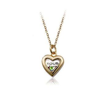 Loventer Yellow Gold Plated Heart Swarovski Element Bear Necklace Jewelry