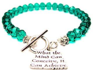 Never Put the Key to Happiness in Someone Elses Pocket Emerald Crystal Beaded Toggle Bracelet Charm Bracelets Jewelry