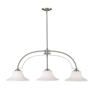 Barrington 3 light Brushed Steel/ Opal Etched Glass Chandelier FEISS HOME SOLUTIONS Chandeliers & Pendants