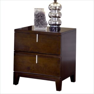 Modus Furniture Legend Wood Two Drawer Nightstand in Chocolate Brown   2L2681