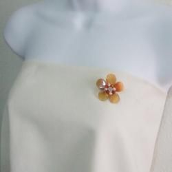 Orange Agate Floral Purity Pearl Pin Brooch (Thailand) Brooches & Pins
