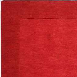 Hand crafted Solid Red Tone On tone Bordered Cryo Wool Rug (3'3 x 5'3) 3x5   4x6 Rugs