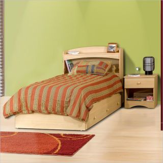 Nexera Alegria Twin Wood Captain's Storage Bed 3 Piece Bedroom Set in Natural Maple   5600 PKG3
