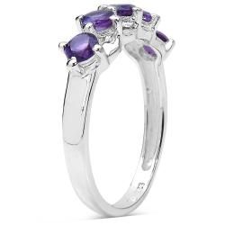 Malaika Sterling Silver 3/4ct Amethyst Ring Malaika Gemstone Rings