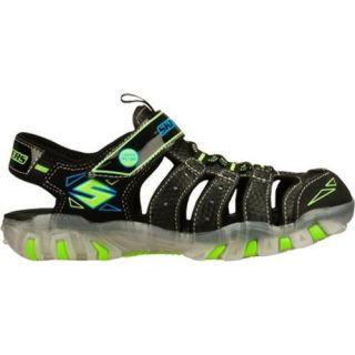Boys' Skechers Super Hot Lights Street Lightz S Black/Green Skechers Sandals