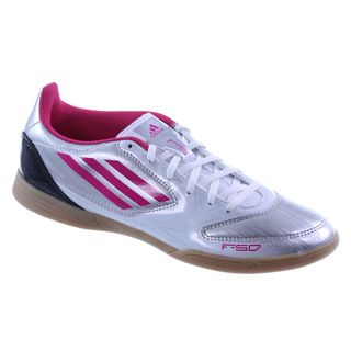 Adidas Women's 'F5' Silver/Pink Indoor Soccer Lifestyle Shoes Adidas Athletic