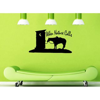 'When Nature Calls' Outhouse & Horse Vinyl Wall Decal Vinyl Wall Art