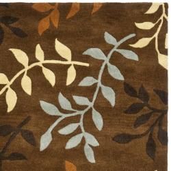 Handmade Soho Brown/Multi New Zealand Wool Floral Rug (3'6" x 5'6") Safavieh 3x5   4x6 Rugs