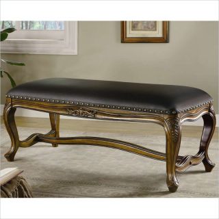 Coaster Benches Traditional Upholstered Bench in Black   501006