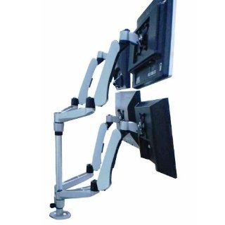Cotytech Four Monitor Desk Mount Spring Arm Quick Release with Grommet Base (DM C4SA5 S G)  Computer Monitor Stands 