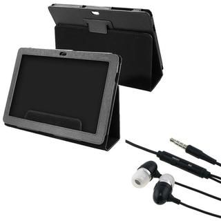 Leather Case/ Headset for Samsung P7500 Galaxy Tab Eforcity Tablet PC Accessories