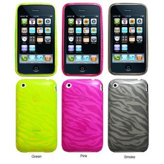 iPhone 3G/3GS Zebra Design Crystal Silicon Skin Case Cases & Holders