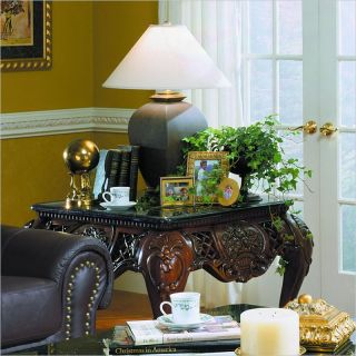 Homelegance Gladstone Square End Table with Marble Top   251 04
