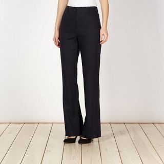 The Collection Navy plain linen blend trousers