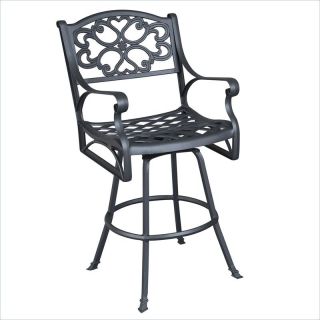 Home Styles Biscayne Swivel Stool in Black Finish   5554 89