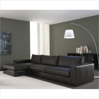 Rossetto Nightfly Small Sofa With Left Chaise Lounge in Black   R987051002830