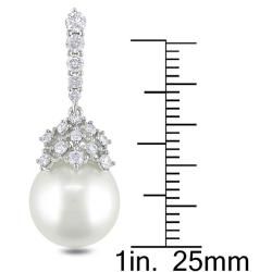 Miadora 14k Gold South Sea Pearl and 1ct TDW Diamond Earrings (G H, SI1 2) (10 12 mm) Miadora Pearl Earrings