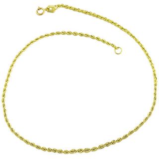 10k Yellow Gold Superlight Rope Anklet Anklets
