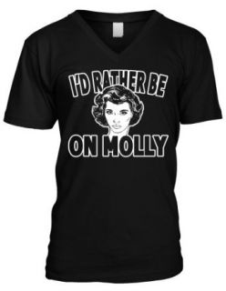 Id Rather Be On Molly Ecstacy Pure Form Club Drug Rap Party Mens V neck T shirt Clothing