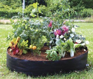 Raised Garden Bed  Circular Fabric  Portable   50"Diameter x 12" High  Fabric material lets roots breathe & provides drainage Unfold, Fill, and Grow Made in USA  Raised Garden Kits  Patio, Lawn & Garden