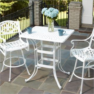 Home Styles Biscayne Rectangular Outdoor Bistro Table in White   5552 36
