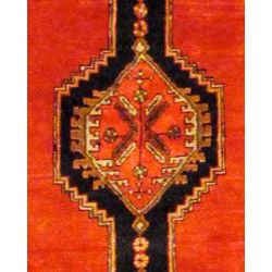 Persian Hand knotted Red/ Black Tribal Hamadan Wool Rug (3'5 x 12'9) Runner Rugs
