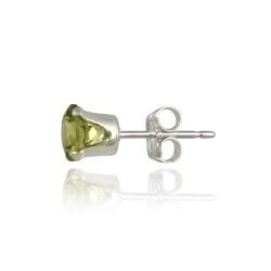 Glitzy Rocks Sterling Silver 1 1/10ct TGW 5mm Peridot Stud Earrings Glitzy Rocks Gemstone Earrings