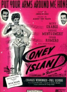 Put Your Arms Around Me Honey Vintage 1937 Sheet Music from "Coney Island" with Betty Grable, George Montgomery, Cesar Romero 