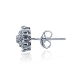 DB Designs Sterling Silver Diamond Accent Flower Earrings Enduring Jewels Diamond Earrings