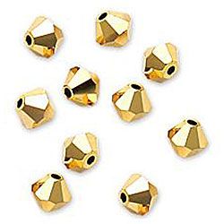 Gold Aurum X2 Austrian Crystal 4 mm Bicone Beads (Case of 50) Beadaholique Loose Beads & Stones