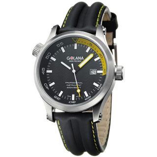 Golana Swiss Men's 'Aqua Pro 100' Black and Yellow Watch Golana Swiss Men's Golana Swiss Watches