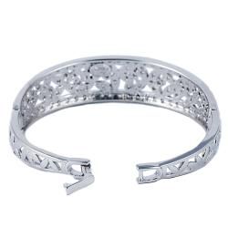 Rhodium plated Crystal Stones Bangle Fashion Bracelets