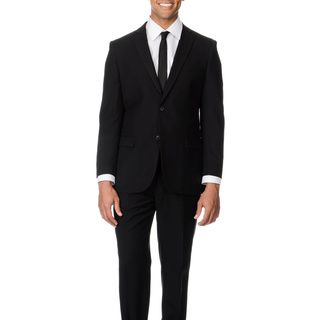 Caravelli Italy Men's Modern Fit Black 2 button Notch Lapel Suit Caravelli Suits