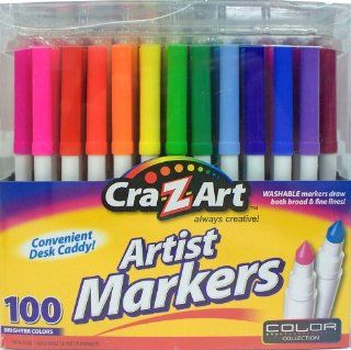 Cra Zart Super Tip Washable Markers, Acetate Box, 100 Count (10015)  Art Supplies 