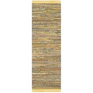 Safavieh Hand woven Rag Rug Yellow Cotton Rug (2'3 x 8') Safavieh Runner Rugs