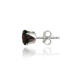 Glitzy Rocks Sterling Silver 2 2/5ct TGW 6mm Garnet Stud Earrings Glitzy Rocks Gemstone Earrings