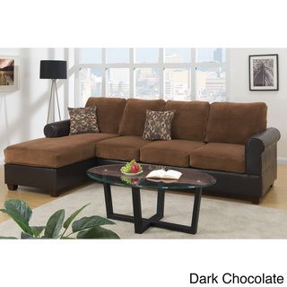 Perama Sectional Sofa in Dual Trim Padded Suede & Faux Leather Sectional Sofas