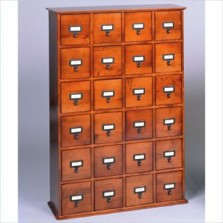 Leslie Dame 24 Drawer CD Media Storage Cabinet in Walnut   CD 456W