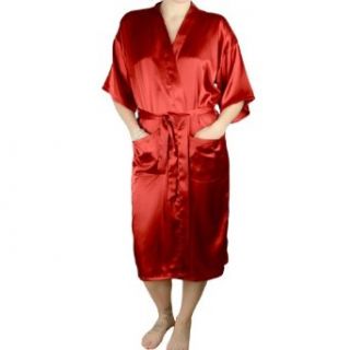 Women's Satin Silky Satin Robe   Rich Red   Medium