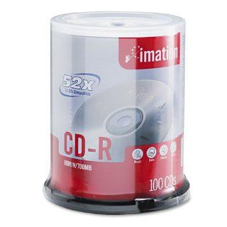 imation   CD R Discs, 700MB/80min, 52x, Spindle, Branded, Silver, 100/Pk   Sold As 1 Pack   Store data quickly and reliably. Electronics