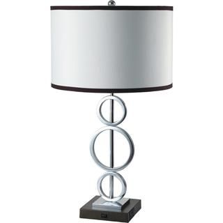 Single light Silver 3 ring Table Lamp with Outlet Base Table Lamps