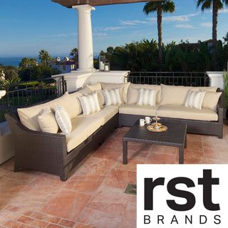 RST Slate 6 piece Corner Sectional Sofa and Coffee Table Set Patio Furniture Outdoor Model OP PESS6 SLT K RST Brands Sofas, Chairs & Sectionals
