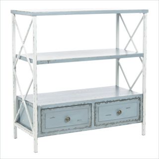 Safavieh Annabelle Pine Wood Console in Gray and White   AMH6551A